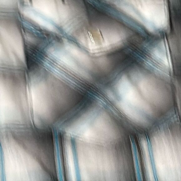 Wrangler 2XL black gray turquoise plaid pearl snap western shirt - Picture 2 of 10